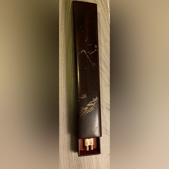Japanese redwood vintage chopsticks with box and rest - Picture 3 of 12